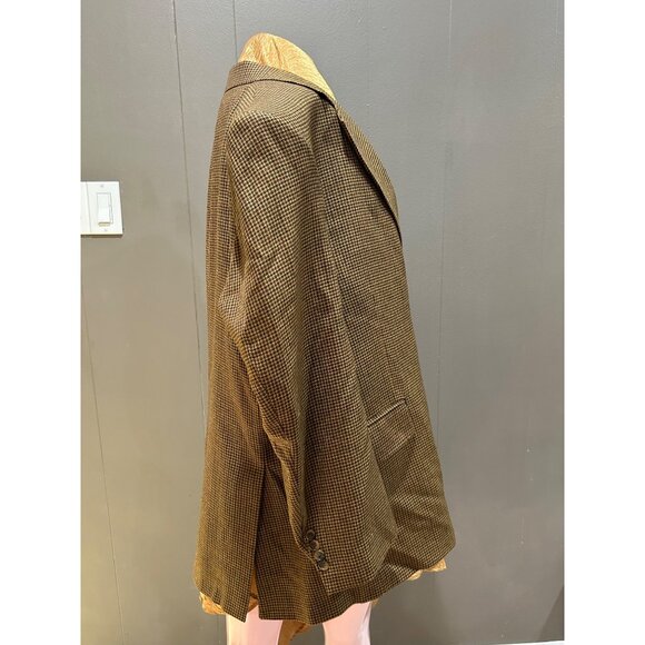 Christian Brooks 44R Men's Blazer Brown Houndstooth Sport Coat Made In The USA, - Picture 8 of 16